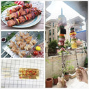 23.6" Large Size Kabob Skewers Flat Metal BBQ Barbecue Skewer Wooden Handle Stainless Steel Shish Kabob Stick Wide Reusable Grilling Set Meat Shrimp Chicken Vegetable Kebab Fork Sausage-12PCS by GreenHaven Gardens