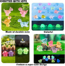 Mini Resin Animals Figures to Hide 100Packs Luminous Tiny ducks Dinosaurs Miniature Figurines Glow in The Dark for Fairy Garden Dollhouse Micro Landscape Aquarium Potted Party Favor Decor (100) by GreenHaven Gardens