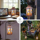 Solar Lanterns Outdoor, Waterproof Garden Hanging Lanterns with LED Flickering Flameless Candles for Mom Grandma Women Lantern Decorative Outdoor for Yard, Garden,Party Decor by CozyNest Decor