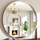 36 Inch Round Bathroom Mirror - Wall Mounted Circle Mirror with Metal Frame, Modern Mirror Suitable for Bathroom, Vanity, Entryway, Living Room, Wall Decor,Silver by CozyNest Decor