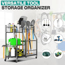 EVERHANGER Garden Tool Organizer Stand, Garage Tool Storage Organization, Yard Tool Racks with lockable wheels, Fit for Long-Handled Tools/Rakes/Brooms by GreenHaven Gardens