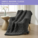 Bigacogo Chunky Knit Throw Blanket for Couch, 40x80 inches, 100% Hand Knitted with Thick Jumbo Chenille Yarn, Cozy Soft Large Rope Knot Cable Crochet Blankets for Sofa Bed Living Room, Dark Grey by CozyNest Decor