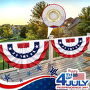 3x6 Ft 6 Pack American Pleated Fan Flag, Patriotic Half Fan Banner American Flag Decoration Bunting for Outside Red White and Blue Decor Independence Day Memorial Day 4th of july Decorations by GreenHaven Gardens