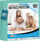 Utopia Bedding Waterproof Mattress Protector Full Size, Premium Terry Mattress Cover 200 GSM, Breathable, Fitted Style with Stretchable Pockets (Spa Blue) by TinyTreasures Baby Boutique
