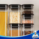 MR.SIGA 6 Piece Airtight Food Storage Container Set, BPA Free Kitchen Pantry Organization Canisters, One-handed Kitchen Storage Containers for Cereal, Spaghetti, Pasta, Black by CozyNest Decor
