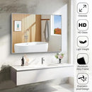 30x40In Silver Bathroom Mirror for Wall, Brushed Nickel Rectangle Mirrors with Metal Frame, Bathroom Rectangular Mirror Modern Wall Mirror for Bedroom Living Room, Hangs Horizontal or Vertical by CozyNest Decor