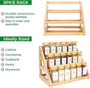 3-Tier Natural Bamboo Spice Rack Organizer - for Kitchen Cabinets, Countertops & Pantries - Space-Saving Tiered Shelf by CozyNest Decor