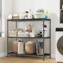 3- Shelf Metal Shelving Unit 35.6Wx14Dx36H Adjustable Storage Shelves Heavy Duty Garage Shelving Steel Wire Shelving for Laundry Bathroom Kitchen Pantry Closet Garage Black by GreenHaven Gardens
