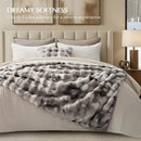 EVERGRACE Ultra Soft Luxury Fluffy Ridgeline Faux Rabbit Fur Throw Blanket, Thick Warm Bubble Throw for Bed, Cozy Plush Reversible Blankets for Couch, Chair, Sofa, Light Grey, 60x80 Inches, 870 GSM by CozyNest Decor