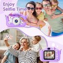 Kids Camera, Toys for Toddlers Age 3-8 Year Old Girl Christmas Birthday Gifts, Children Digital Camera with Cartoon Soft Silicone Cover and 32GB Card (Violet) by TinyTreasures Baby Boutique