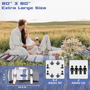 Waterproof Picnic Mat, Outdoor Camping Oversized Field Blanket. Portable Thickened Camping Blanket, Suitable for Beach, Camping, Music Festival, Party, Outdoor Adventure. (Black&Blue&White, 80”x80”) by TinyTreasures Baby Boutique