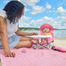 Bright Starts Pop 'N Sit Portable Booster, Indoor/Outdoor Use, Floor Seat with Feeding Tray, Pink, 6 Mos - 3 Yrs by TinyTreasures Baby Boutique