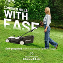 Litheli Lawn Mower 18" Electric Self Propelled for Garden Yards, Lightweight Cordless Lawn Mower Brushless with 6-Position Height Adjustment, 2 x 20V 4.0Ah Battery by GreenHaven Gardens