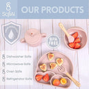 All In One Silicone Feeding Set - Safe for 6-12 Months - Non-Toxic Baby Led Weaning Supplies - Toddler Self Feeding Utensils - BPA-Free - Mess Free Essentials by TinyTreasures Baby Boutique