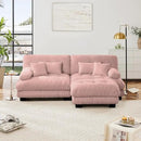 Loveseat Modular Sectional Sofa, L Shaped Couch with Ottoman, Cloud Couch Sectional Couch Home Sofa Living Room Oversized Couch Deep Seat Couch with Round Bolster Armrests 4 Pillows(Pink) by CozyNest Decor
