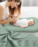 Muslin Baby Lounger Cover for Snuggle Me Organic Lounger/Baby Lounger/Organic Cotton Handmade Cover for Infant/Toddler Lounger/Nursing Pillow(Green, Wheat) by TinyTreasures Baby Boutique