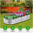 Galvanized Raised Garden Beds, 4x2x1ft Outdoor Raised Garden Boxes, Oval Large Bottomless Metal Elevated Garden Bed Planter Box for Vegetables, Fruits, Flower by GreenHaven Gardens