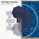PURPLE LEAF 12ft Patio Umbrella With Base Solar powered LED Cantilever Umbrella with LED lights Windproof Outdoor Offset Umbrella for Garden Deck Pool Patio, Navy Blue by GreenHaven Gardens