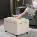 Joveco Storage Ottoman, 24" Fabric Rectangle Tufted Bench Foot Rest Stool for Living Room Bedroom, Beige by CozyNest Decor