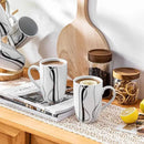 VEWEET Coffee Mugs Set of 6, 16 OZ Large Coffee Cups Set, White Mug Sets Ceramic Mugs Set with Big Handle, Microwave Dishwasher Safe, Series Fiona by CozyNest Decor