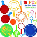 Roberly 18 PCS Big Bubble Wands Toys Set with Solution, Tray, Soft Racket, Bulk Funny Bubbles Making Toys for Kids Summer Outdoor Activities Game Birthday Party Favors by TinyTreasures Baby Boutique