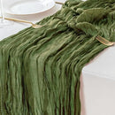 Sioloc 1 Pack Moss Green Cheesecloth Table Runner Fall Autumn Decor for Home 10ft Table Cloth for Tea Wedding Birthday Party Baby Bridal Shower Halloween Thanksgiving by CozyNest Decor