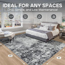 9x12 Area Rugs for Living Room Rug Washable: Modern Large Rug for Dining Room Bedroom Carpet Non Slip 9 by 12 Indoor Abstract Nursery Home Office Black Grey by TinyTreasures Baby Boutique