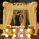 Solar Curtain Lights 7.9ft x 6ft 144 LED Outdoor Curtain Lights Waterproof with Timer 8 Modes for Christmas Garden Patio Fence Wedding Wall Window Gazebo Decor - Warm White by GreenHaven Gardens