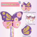 WERNNSAI Butterfly Piñata - Butterfly Birthday Party Supplies Pinata with Stick and Blindfold for Girls Kids Pull String Piñata Family Games Classroom Birthday Party Decorations 16.4” x 12.4” by TinyTreasures Baby Boutique