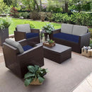 Favoyard Outdoor Chair Cushion 22 x 22 x 3 Inch Rainproof & 3-Year Fade Resistant Patio Furniture Cushions with Removable Cover and Adjustable Ties for Garden Sofa Couch Pads Set of 2, Blue by GreenHaven Gardens