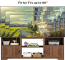 Fluted TV Stand for Tvs up to 80",Mid Century Modern TV Stand with Open Adjustable Shelf,Entertainment Center Wood TV Media Console with Cord Holes,TV Stand for Living Room Furniture Bedroom,Walnut by CozyNest Decor