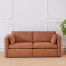 CHITA Small Modular Sectional Fabric Sofa Set, Extra Comfty Loveseat Cloud Couch, FSC Certified Modular Sectional Couch for Living Room, 78 inch Width,2 Seat Modular Sofa, Terracotta by CozyNest Decor