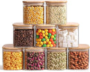ComSaf 0.7 Qt Glass Food Storage Jars Set of 9, Clear Glass Storage Containers with Lids, Pantry Organization Jar, Spice, Blooming Tea, Oat, Coffee and Sugar Container, Small Canister Set for Kitchen by CozyNest Decor