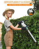20" Hedge Trimmer Cordless,Electric Bush Trimmer with 2 Pack Rechargeable Batteries,Lightweight Hedge Trimmers,3000RPM 180°Rotatable Head,3/4" Blade Gap by GreenHaven Gardens