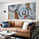 Arjun Abstract Wall Art Geometric Canvas Circle Block Painting Modern Grey Brown Picture Simple Textured Artwork Framed for Bedroom Living Room Home Office Wall Décor, Extra Large 58"x29" by CozyNest Decor