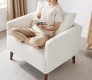 Oversized Accent Chair Modern Boucle Armchair for Living Room Sets of 2, 37" Wide & Cozy Reading Chair with Solid Wood Legs, White Upholstered Lounge for Bedroom & Office, (Easy Assembly) by CozyNest Decor