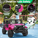 2 Seater Ride On Car Truck with Remote Control XL, Kids 24V Battery Powered Electric Vihicle w/21 in Seat, 3 Speeds, 2WD/4WD Switichable, Shock Absorbers,Bluetooth, Flower, Gift Choice by TinyTreasures Baby Boutique