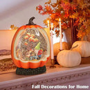 Fall Snow Globe Pumpkin Fall Decorations for Home Gnome Turkey Swirling Glitter Timer Thanksgiving Gift Autumn Harvest Fall Decor by CozyNest Decor