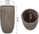 Christopher Knight Home Jorine Lightweight Concrete Planter, Cast Stone Plant Pot, Large Garden Urn, Patio Texture Finish Flower Pot for Balcony Backyard Poolside, No Assembly Needed, 27" H Brown by CozyNest Decor