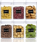 Vtopmart 6 PCS Airtight Food Storage Containers, BPA Free Plastic Snack Containers with Easy Lock Lids, for Kitchen Pantry Organization and Storage, Include 24 Labels, 0.8L by CozyNest Decor