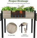 Raised Garden Bed, Metal Leg Wood Planter Boxes with Folding Storage Shelf,Elevated Planter Box for Growing Fresh Herbs, Vegetables, Flowers Great for Outdoor Patio, Deck, Balcony（Gray） by GreenHaven Gardens