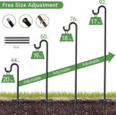 92" Shepherds Hooks for Outdoor, Extra Thick Bird Feeder Pole with 5 Prong Base, Adjustable Shepards Hook for Garden, Weddings, Hanging Plant by GreenHaven Gardens
