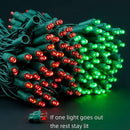200 Count Red Green Wide Angle LED Christmas Lights, 66 ft Green Wire UL Certified Commercial Grade 5mm Holiday String Light Set (Red & Green) by CozyNest Decor