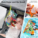 Jollybaby 2 PCS Sensory Touch and Feel Crinkle Books for Baby 0-6 Months, Jungle Farm Tails Montessori Car Set Toys for Tummy Time Newborn 6-12, Soft Fabric Cloth Books for Infant 1 Year Old Gift by TinyTreasures Baby Boutique