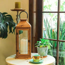 Large New Zealand Pine Lantern With Flameless Pillar Candles - IP65 Waterproof Decorative for Home Decor, Indoor Outdoor, Front Porch, Garden, Farmhouse Style by CozyNest Decor