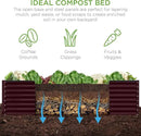 Best Choice Products 8x4x2ft Outdoor Metal Raised Garden Bed, Deep Root Planter Box for Vegetables, Flowers, Herbs, and Succulents w/ 478 Gallon Capacity - Burgundy by GreenHaven Gardens