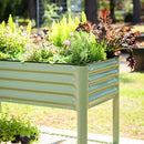Elevated Raised Garden Bed-V Series, 2' x 4' Garden Beds with Legs & Storage Rack for Patio Porch, 700 Lbs Weight Capacity, Outdoor Planter Boxes for Gardening Herbs Vegetables Flowers, Pearl White by GreenHaven Gardens