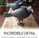 NACH Cast Iron Crow Statue, Head to Side Raven, Large Garden Statues, Crow Garden Sculpture, Bird Figurines Home Decor, Crow Decor, Raven Decor, Black Bird Statue, 4 x 11 x 6.5 inches, JS-90-7115 by GreenHaven Gardens