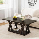 47” Wood Coffee Tables for Living Room Rustic Stands with Storage Shelf Brown Coffee Tables for Living Room. Farmhouse Center Stands with Shelf Farmhouse Rectangle Center Table by CozyNest Decor