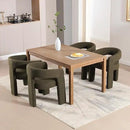 Green Sherpa Dining Chairs Set of 4, Modern Barrel Dining Room Chairs Upholstered Faux Fur Accent Chair with Arms and Round Back for Living Room Kitchen Armchair No Assembly Needed by CozyNest Decor